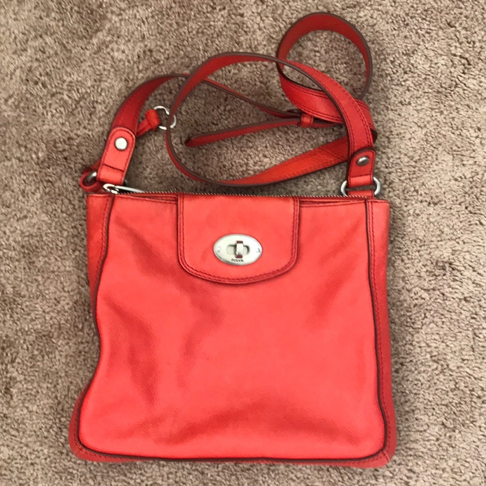 Fossil - red/orange crossbody bag
